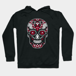 Retro Dia De Los Muertos Shirt. Vintage Sugar Skull with Flowers Cool Dia De Muertos Gift Hoodie